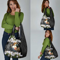 Philippines Eagle with Coat Of Arm Grocery Bag Simple Sampaguita Jasmine