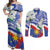 Philippines Flag Couples Matching Off Shoulder Maxi Dress and Long Sleeve Button Shirt Sampaguita Jasmine with Polynesian Tribal