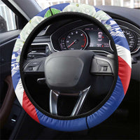 Philippines Flag Steering Wheel Cover Sampaguita Jasmine with Polynesian Tribal LT9 - Polynesian Pride