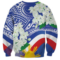 Philippines Flag Sweatshirt Sampaguita Jasmine with Polynesian Tribal