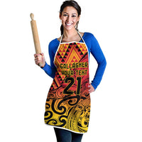 New Zealand Rangatira Custom Apron Red and Gold Niho Taniwha Maori Tribal - Polynesian Pride