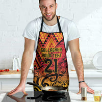 New Zealand Rangatira Custom Apron Red and Gold Niho Taniwha Maori Tribal - Polynesian Pride