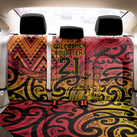 New Zealand Rangatira Custom Back Car Seat Cover Red and Gold Niho Taniwha Maori Tribal