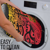 New Zealand Rangatira Custom Bathroom Set Red and Gold Niho Taniwha Maori Tribal - Polynesian Pride