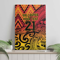 New Zealand Rangatira Custom Canvas Wall Art Red and Gold Niho Taniwha Maori Tribal