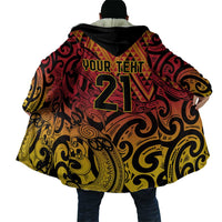 New Zealand Rangatira Custom Cloak Red and Gold Niho Taniwha Maori Tribal - Polynesian Pride