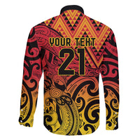 New Zealand Rangatira Custom Family Matching Long Sleeve Bodycon Dress and Hawaiian Shirt Red and Gold Niho Taniwha Maori Tribal