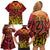 New Zealand Rangatira Custom Family Matching Off Shoulder Short Dress and Hawaiian Shirt Red and Gold Niho Taniwha Maori Tribal