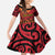 New Zealand Rangatira Custom Family Matching Summer Maxi Dress and Hawaiian Shirt Red and Gold Niho Taniwha Maori Tribal