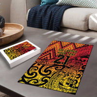 New Zealand Rangatira Custom Puzzle Red and Gold Niho Taniwha Maori Tribal - Polynesian Pride