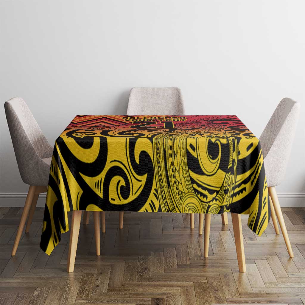 New Zealand Rangatira Custom Tablecloth Red and Gold Niho Taniwha Maori Tribal