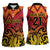 New Zealand Rangatira Custom Women Sleeveless Polo Shirt Red and Gold Niho Taniwha Maori Tribal