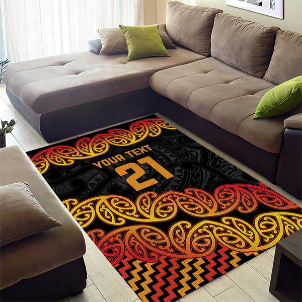 Maori Pattern Rug New Zealand Rugby Pacific Custom Area Rug Rangatira Maori Kowhaiwhai ...