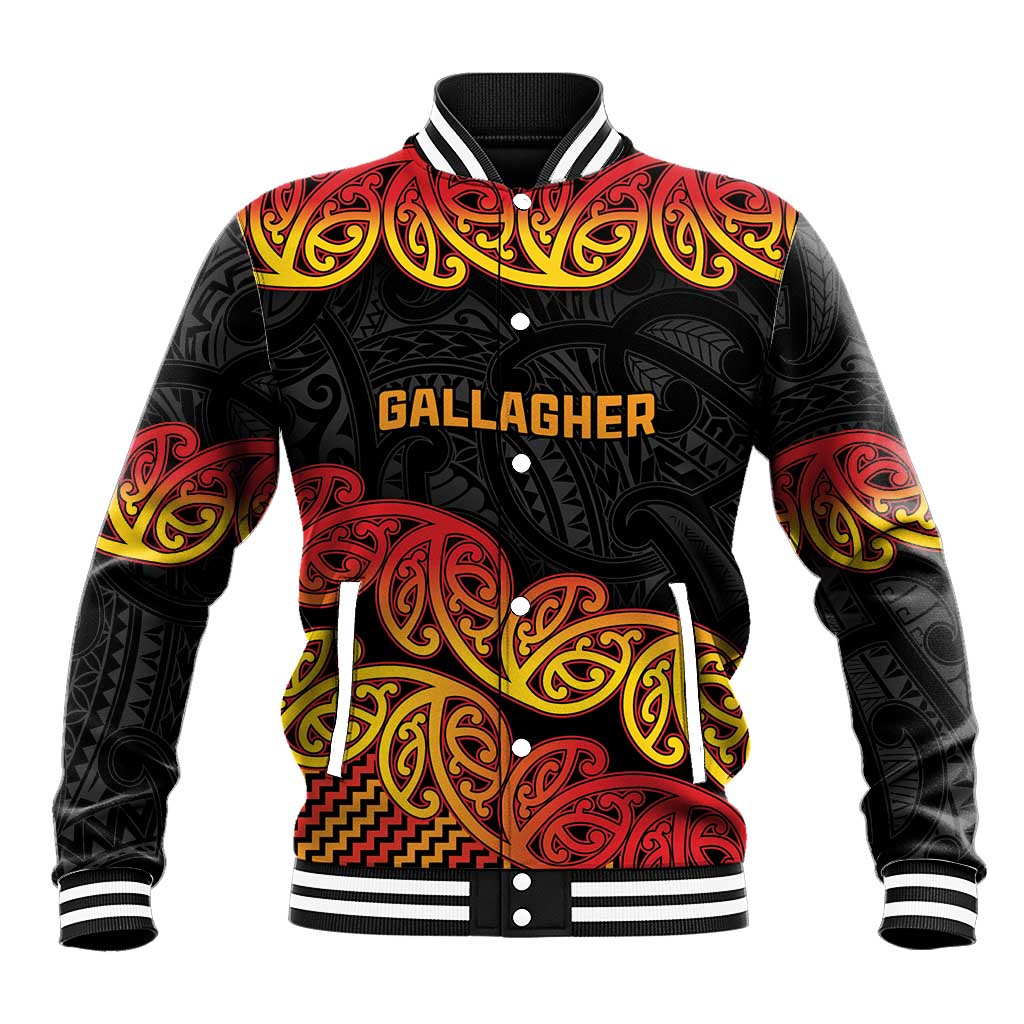 New Zealand Rugby Pacific Custom Baseball Jacket Rangatira Maori Kowhaiwhai Pattern