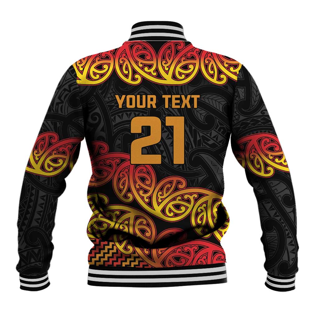 New Zealand Rugby Pacific Custom Baseball Jacket Rangatira Maori Kowhaiwhai Pattern