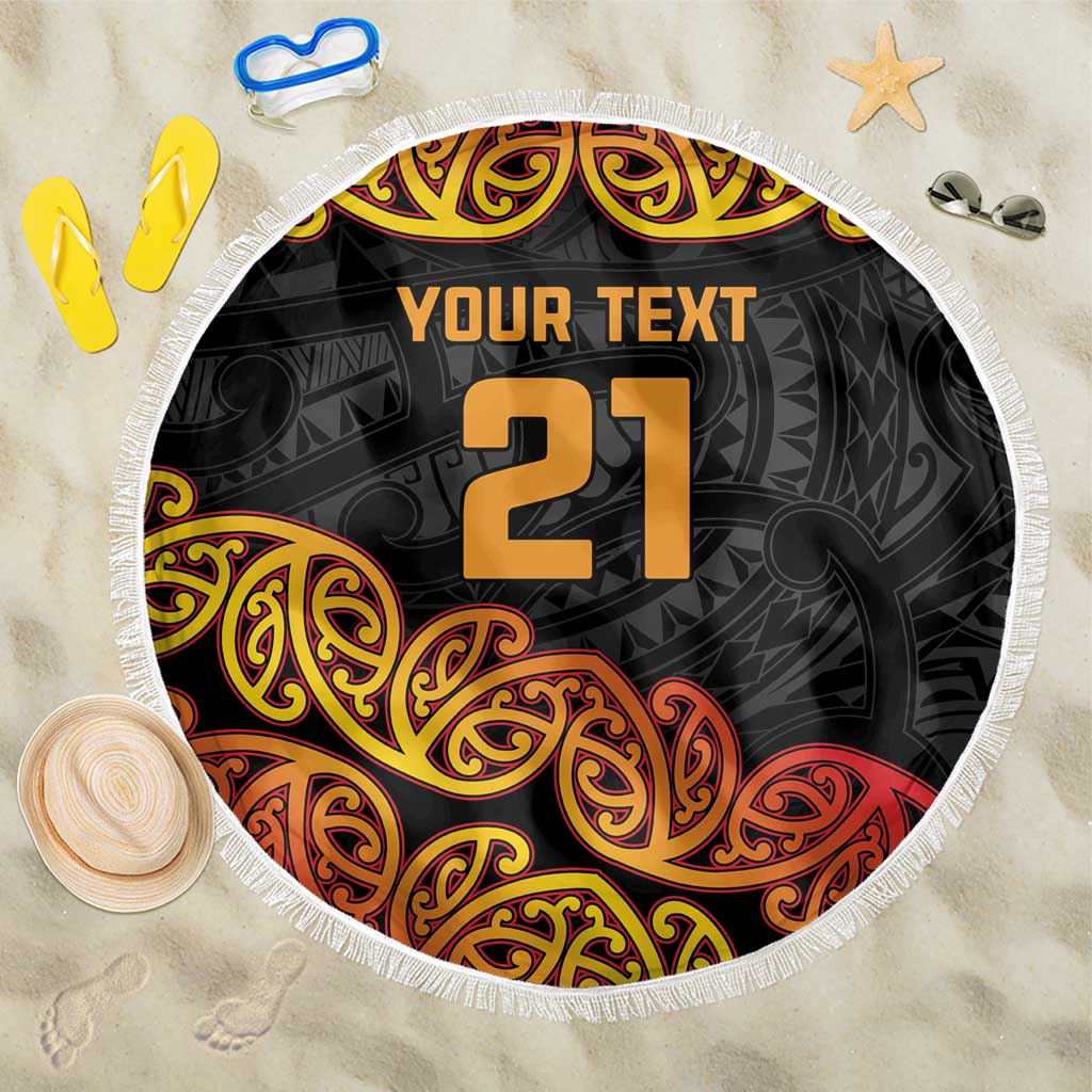 New Zealand Rugby Pacific Custom Beach Blanket Rangatira Maori Kowhaiwhai Pattern