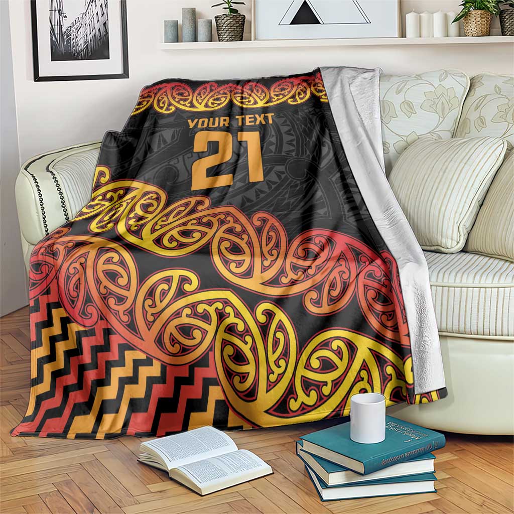 New Zealand Rugby Pacific Custom Blanket Rangatira Maori Kowhaiwhai Pattern