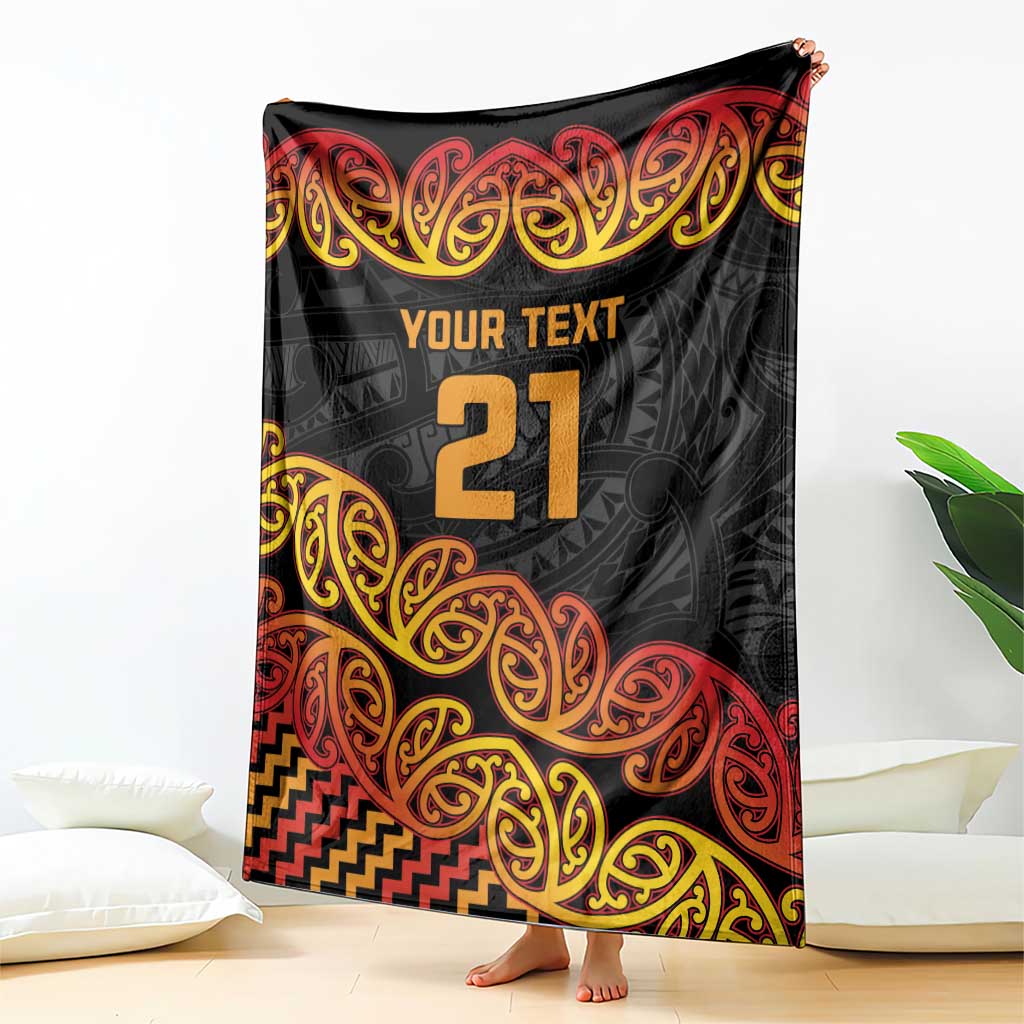 New Zealand Rugby Pacific Custom Blanket Rangatira Maori Kowhaiwhai Pattern