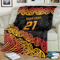 New Zealand Rugby Pacific Custom Blanket Rangatira Maori Kowhaiwhai Pattern