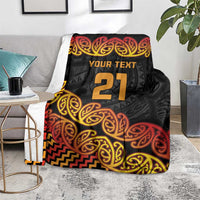New Zealand Rugby Pacific Custom Blanket Rangatira Maori Kowhaiwhai Pattern