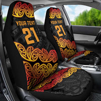 New Zealand Rugby Pacific Custom Car Seat Cover Rangatira Maori Kowhaiwhai Pattern