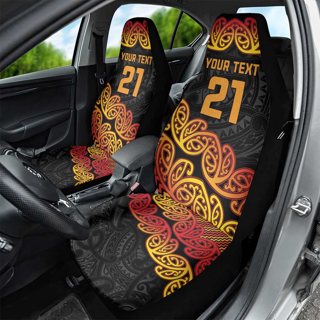New Zealand Rugby Pacific Custom Car Seat Cover Rangatira Maori Kowhaiwhai Pattern