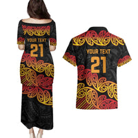 New Zealand Rugby Pacific Custom Couples Matching Puletasi and Hawaiian Shirt Rangatira Maori Kowhaiwhai Pattern