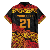New Zealand Rugby Pacific Custom Family Matching Off The Shoulder Long Sleeve Dress and Hawaiian Shirt Rangatira Maori Kowhaiwhai Pattern