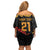 New Zealand Rugby Pacific Custom Family Matching Off Shoulder Short Dress and Hawaiian Shirt Rangatira Maori Kowhaiwhai Pattern