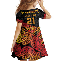New Zealand Rugby Pacific Custom Family Matching Summer Maxi Dress and Hawaiian Shirt Rangatira Maori Kowhaiwhai Pattern