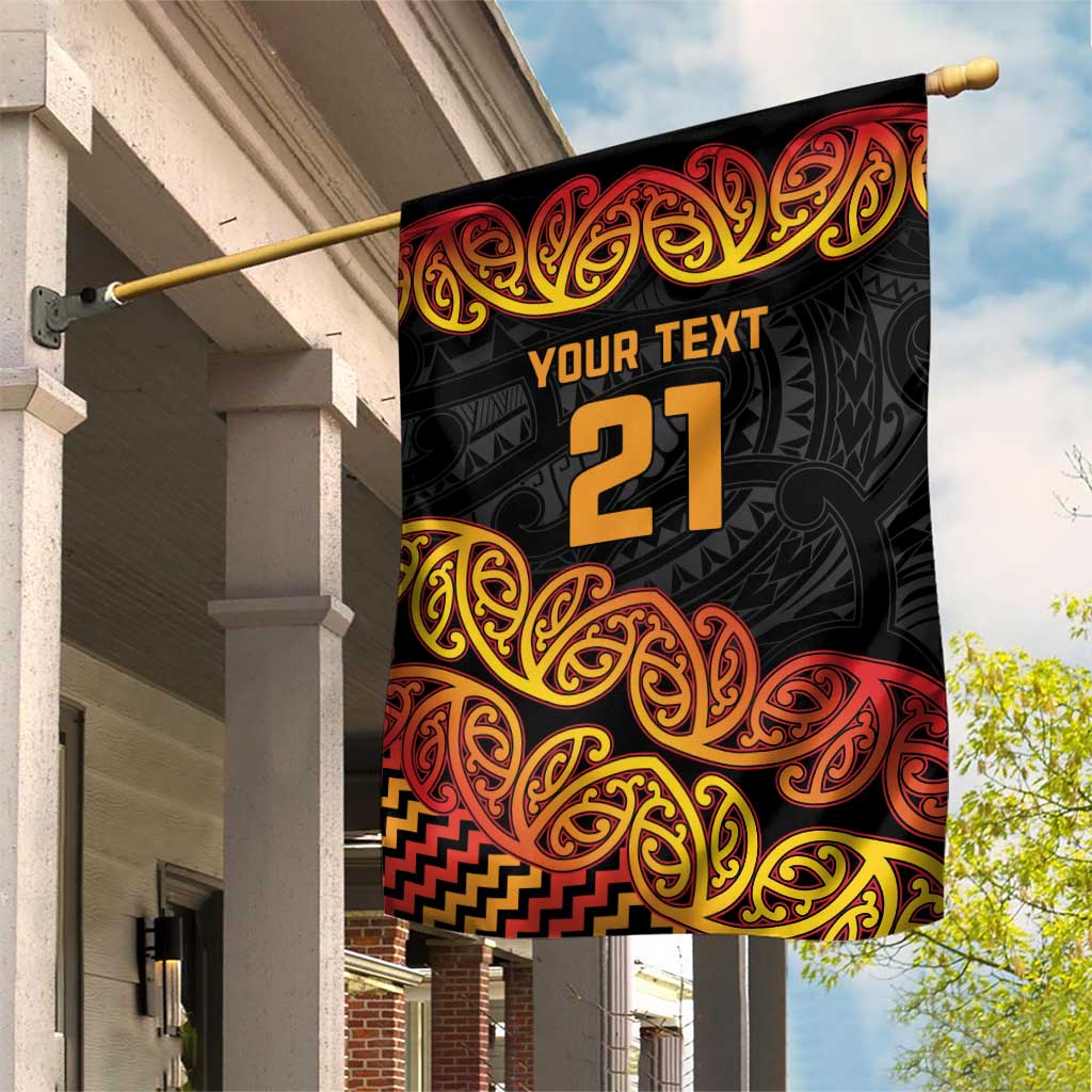 New Zealand Rugby Pacific Custom Garden Flag Rangatira Maori Kowhaiwhai Pattern