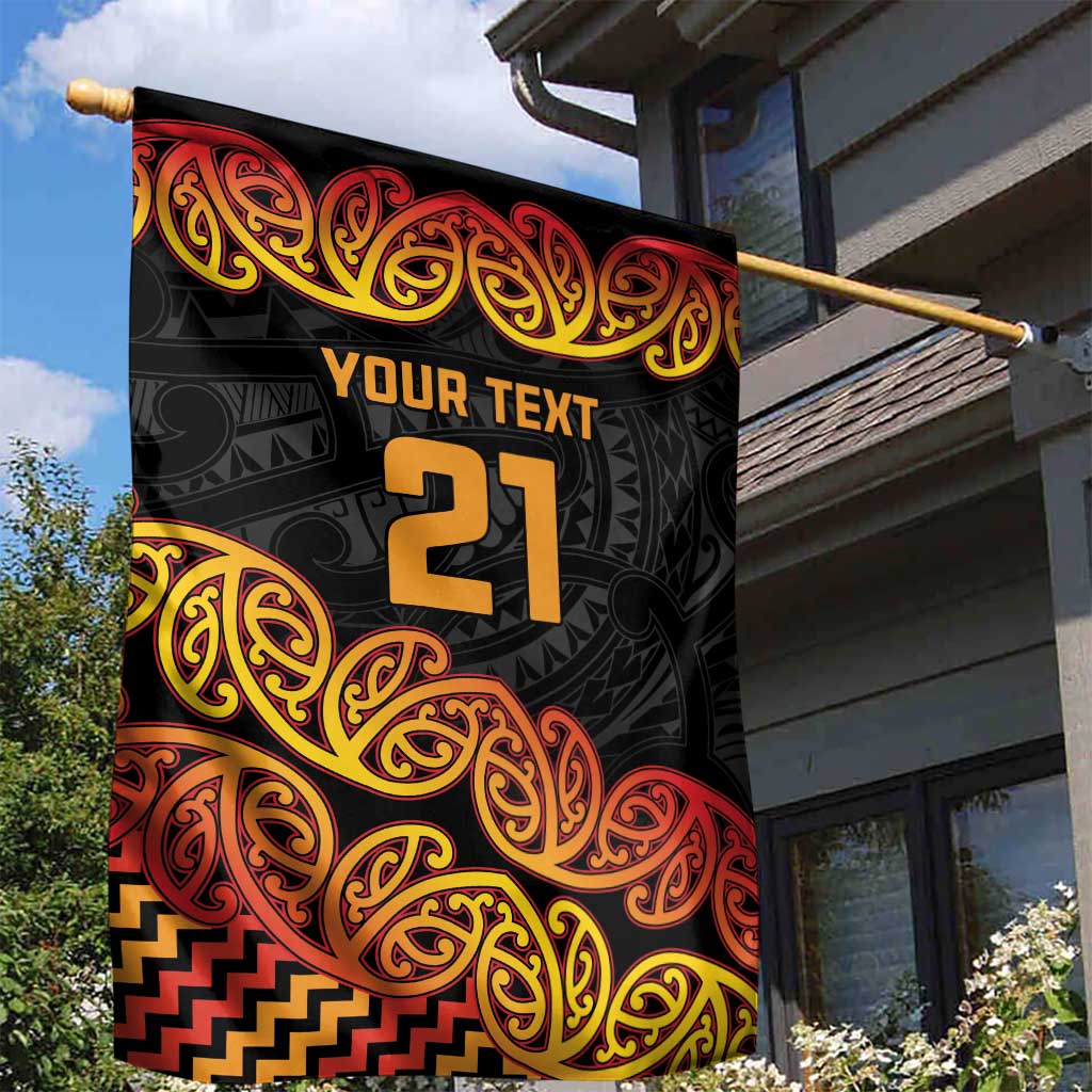 New Zealand Rugby Pacific Custom Garden Flag Rangatira Maori Kowhaiwhai Pattern