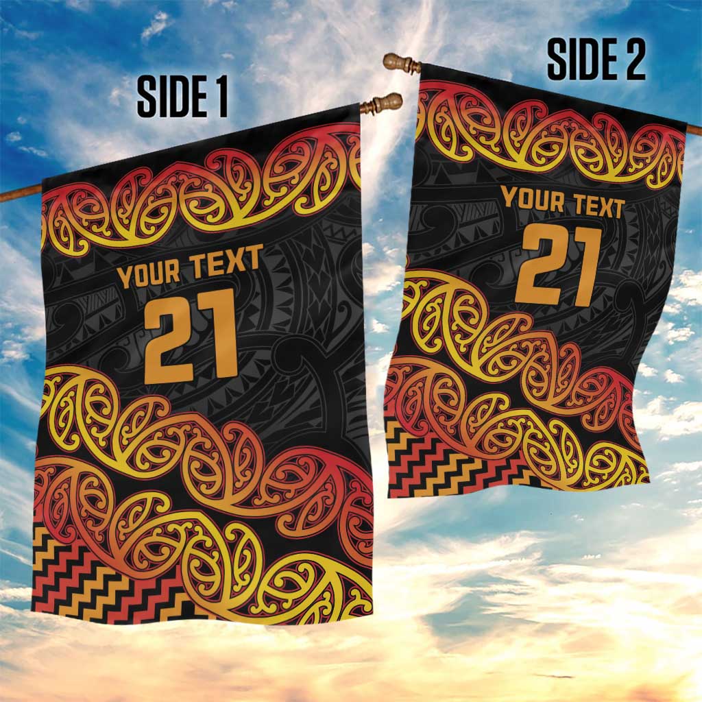 New Zealand Rugby Pacific Custom Garden Flag Rangatira Maori Kowhaiwhai Pattern