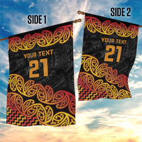New Zealand Rugby Pacific Custom Garden Flag Rangatira Maori Kowhaiwhai Pattern