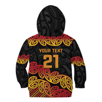 New Zealand Rugby Pacific Custom Kid Hoodie Rangatira Maori Kowhaiwhai Pattern