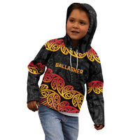 New Zealand Rugby Pacific Custom Kid Hoodie Rangatira Maori Kowhaiwhai Pattern