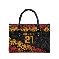 New Zealand Rugby Pacific Custom Leather Bag Rangatira Maori Kowhaiwhai Pattern - Polynesian Pride