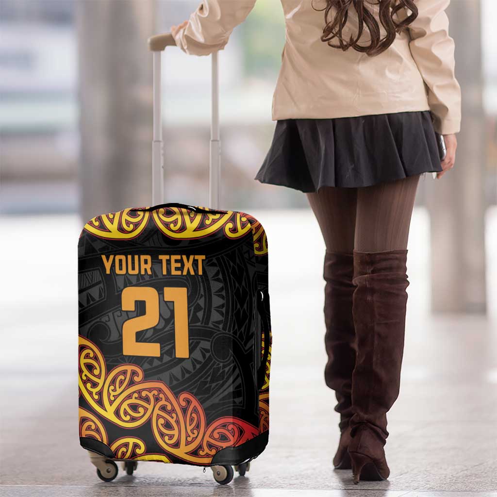 New Zealand Rugby Pacific Custom Luggage Cover Rangatira Maori Kowhaiwhai Pattern