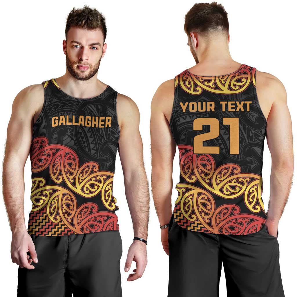 New Zealand Rugby Pacific Custom Men Tank Top Rangatira Maori Kowhaiwhai Pattern