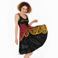 New Zealand Rugby Pacific Custom Midi Dress Rangatira Maori Kowhaiwhai Pattern - Polynesian Pride