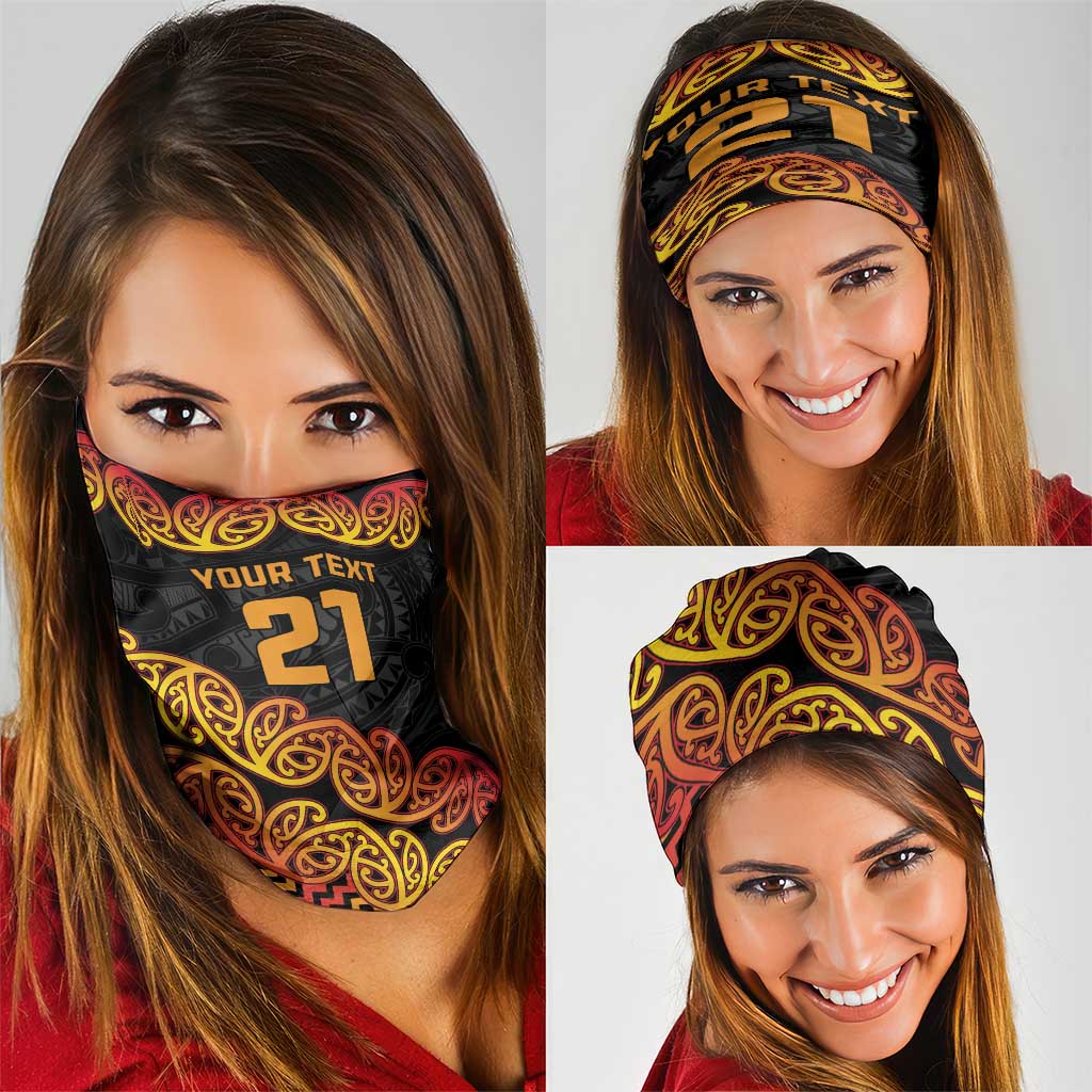 New Zealand Rugby Pacific Custom Neck Gaiter Rangatira Maori Kowhaiwhai Pattern - Polynesian Pride