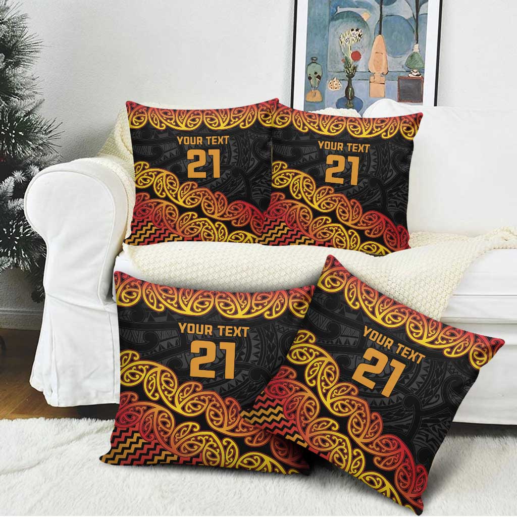 New Zealand Rugby Pacific Custom Pillow Cover Rangatira Maori Kowhaiwhai Pattern - Polynesian Pride
