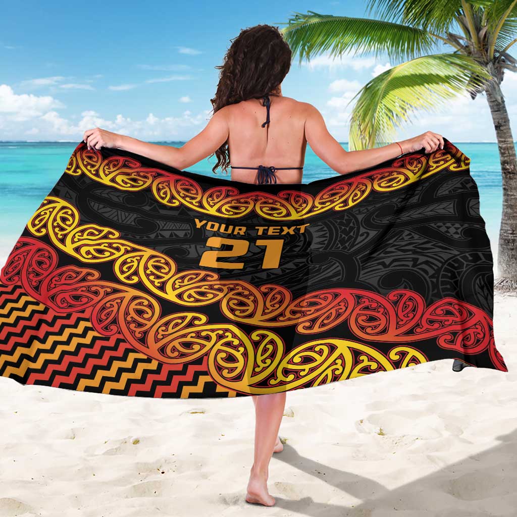 New Zealand Rugby Pacific Custom Sarong Rangatira Maori Kowhaiwhai Pattern