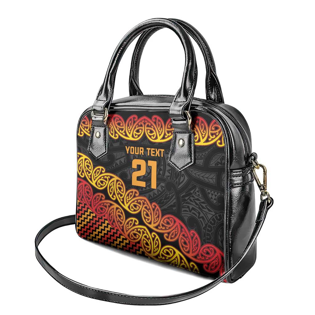 New Zealand Rugby Pacific Custom Shoulder Handbag Rangatira Maori Kowhaiwhai Pattern