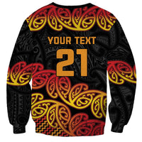 New Zealand Rugby Pacific Custom Sweatshirt Rangatira Maori Kowhaiwhai Pattern