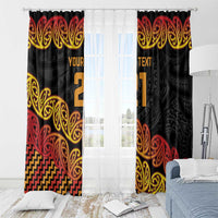 New Zealand Rugby Pacific Custom Window Curtain Rangatira Maori Kowhaiwhai Pattern