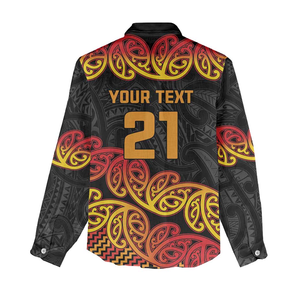New Zealand Rugby Pacific Custom Women Casual Shirt Rangatira Maori Kowhaiwhai Pattern