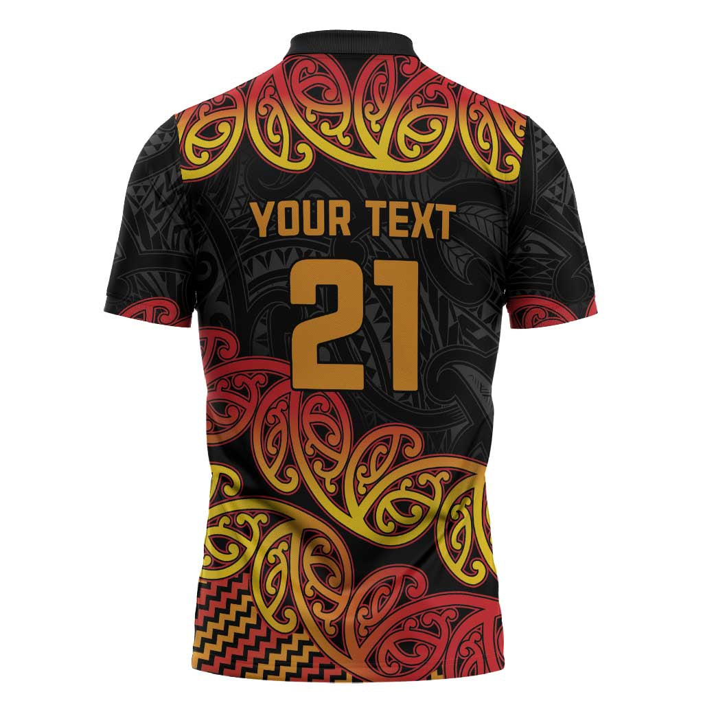 New Zealand Rugby Pacific Custom Zipper Polo Shirt Rangatira Maori Kowhaiwhai Pattern - Polynesian Pride