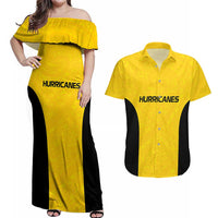 New Zealand Rugby Pacific Custom Couples Matching Off Shoulder Maxi Dress and Hawaiian Shirt Hau Awhiowhio Maori Tribal Tattoo