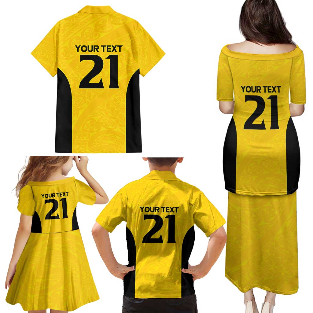 New Zealand Rugby Pacific Custom Family Matching Puletasi and Hawaiian Shirt Hau Awhiowhio Maori Tribal Tattoo